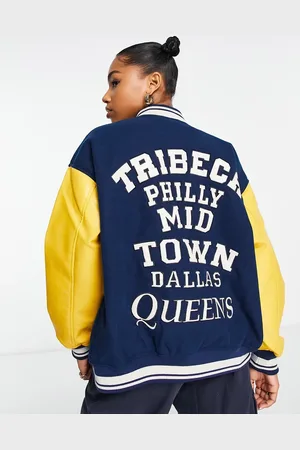 Pull&Bear NFL LA Rams vasity jacket in blue