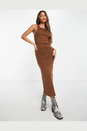 ASOS Knitted racer midi dress in