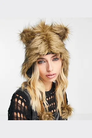 Reclaimed Cat trapper hat in fur