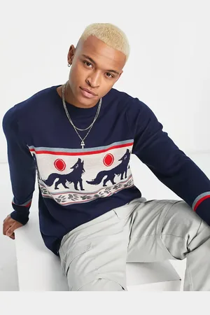 Kavu Highline jumper with wolf print in