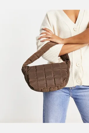 Glamorous Shoulder quilted bag in chocolate