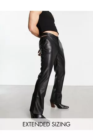 ASOS Bootcut trousers in leather look with cut out sides in