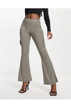 Trendyol Collection Multicolored High Waist Woven Geometric Patterned  Trousers TWOSS23PL00020 - Trendyol