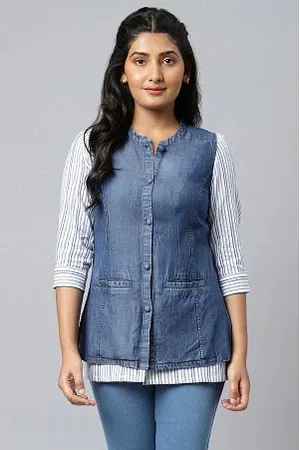 Buy Women Vest Denim Vest Women's Denim Vest Blue Denim Women Waistcoat  Womens Romantic Country Western Boho Sleeveless Jean Jacket Large Size  Online in India - Etsy