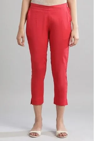 Women's Red Trousers & Pants