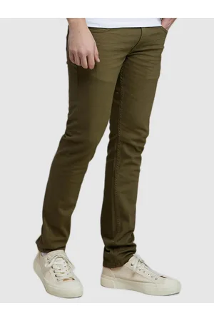 Celio Olive Cotton Jean Regular Fit Stretchable Jeans (VOPRY1STL)