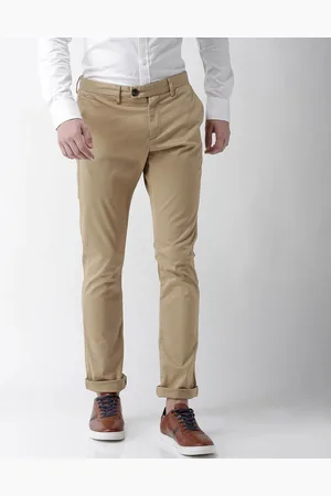 Celio Beige Slim Fit Solid Regular Trousers (GOLAKE)