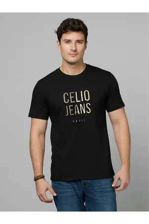 Celio Typography Printed Cotton T-Shirt (FEFOJEAN)