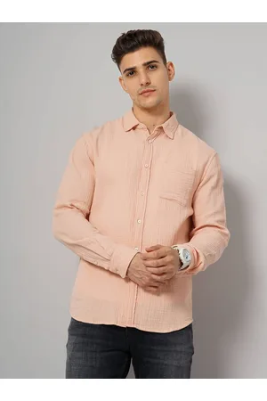 Celio Nude Cotton Double Cloth Shirt