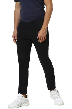 Celio Indigo Solid Slim Fit Casual Trousers (ROZLINENII)