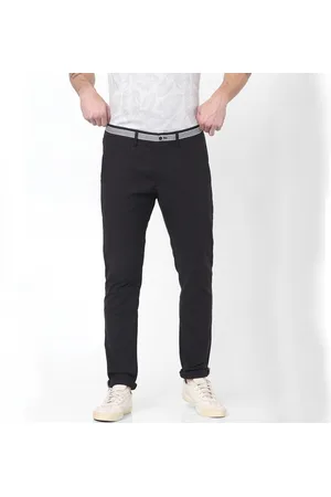 Celio Black Solid Regular Fit Casual Trousers (BOTWISTI)