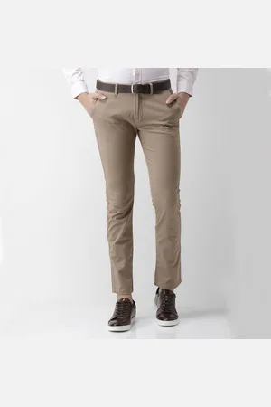 Celio Beige Solid Slim Fit Casual Trousers (MOPRIMAII)