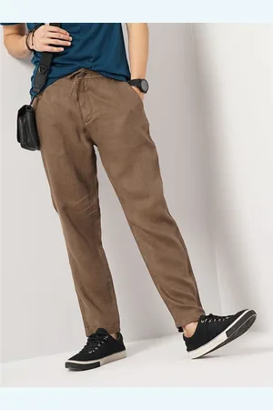 Celio Men Solid Regular Fit Linen Trouser (DOLINUS1)