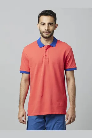 Celio Solid Red Half Sleeves Polo T-Shirt
