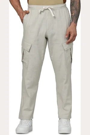 Buy CELIO Mens Grey Linen Trouser Online