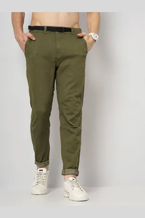 Celio Khaki Cotton-Blend Fashion Pants