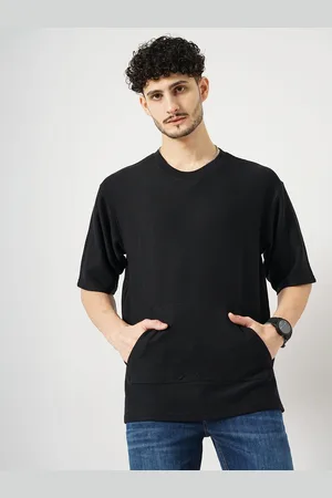 Celio Solid Half Round Neck Structured Tshirt (FEKANGIN