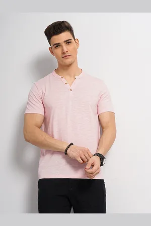 Celio Men Henley Neck Solid Regular Fit Cotton Tshirts (CEGETI2)