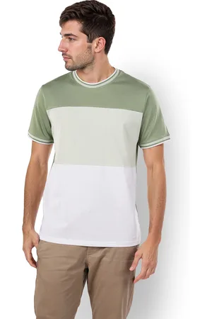 Celio Men Round Neck Colourblocked Regular Fit Cotton Tshirts (JESEMTEXLP)