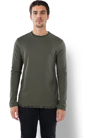 Celio Men Round Neck Solid Regular Fit Cotton Long Sleeves Tshirts (JEWAFFML)