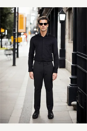 Celio Men Solid Slim Fit Polyester Suit Trousers (JOGIANI)