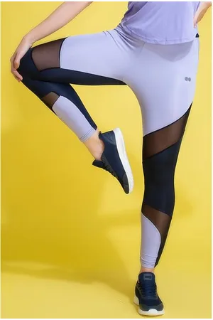 Buy CLOVIA Blue Polyester Slim Fit High Rise Women's Active Wear Tights