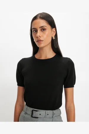 Cue Short Sleeve Round Neck Knit
