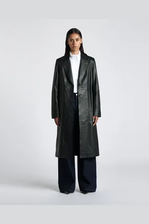 Cue Leather Darted Trench