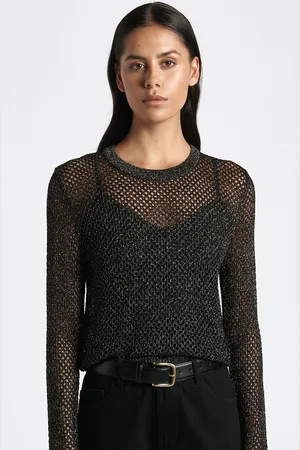 Cue Lurex Crochet Knit Top