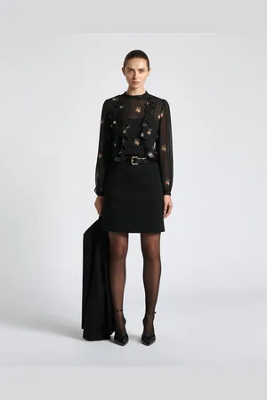 Cue Midnight Garden Frill Top
