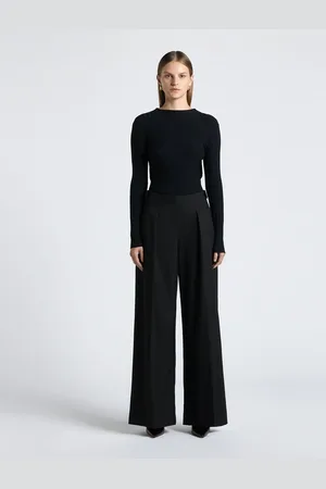 Cue Pinstripe Pleat Wide Leg Pant