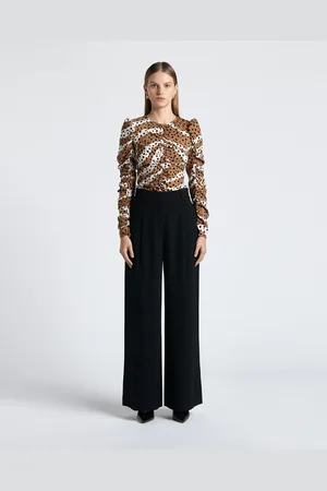 Cue Mixed Animal Ruched Top