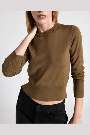 Cue Cropped Round Neck Sweater