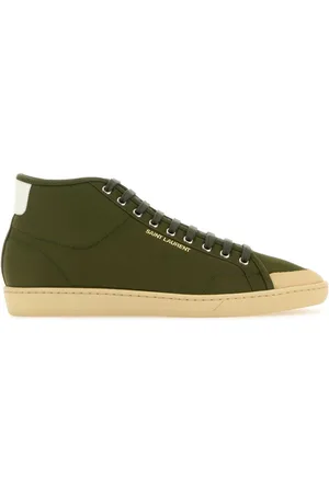 Saint Laurent Men Olive Nylon Court Classic SL/39 Sneakers, 6| Luxury Sneakers for Men | Darveys