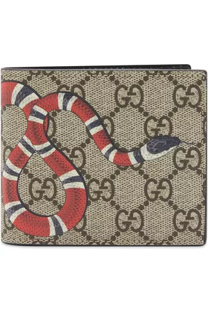 Gucci Men's GG Supreme Snake Card Holder in Beige | End Clothing