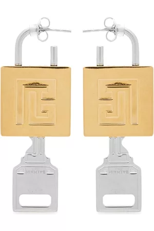 Balmain Key & Lock Earrings in Metallic