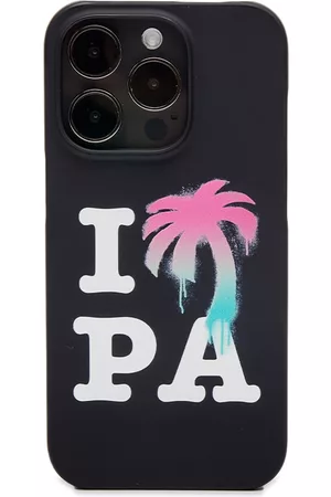 Burning PA Iphone Case 15 Pro Max in black - Palm Angels® Official