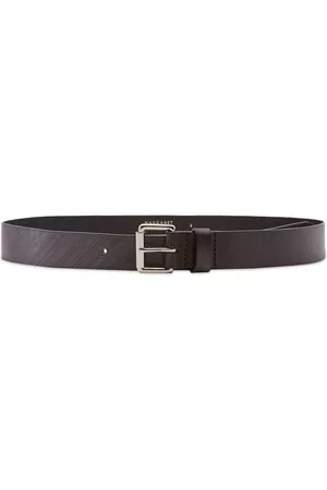 MARGARET HOWELL - Black bridle leather classic silver buckle belt