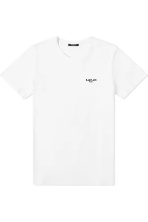 Balmain All Over Flock Logo Monogram Print Black T-shirt - T