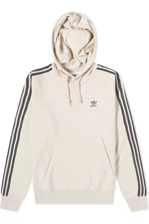 Adidas originals hoodie with trefoil logo 2025 print 3 stripes in beige fh6885