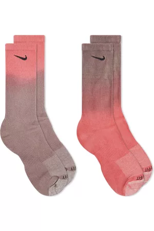 3 - Pack Nike Solid Dye Dri Fit Socks, Pink Pack