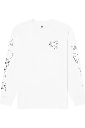 Nike Long Sleeve Graphic Tee With Arm Print in White for Men
