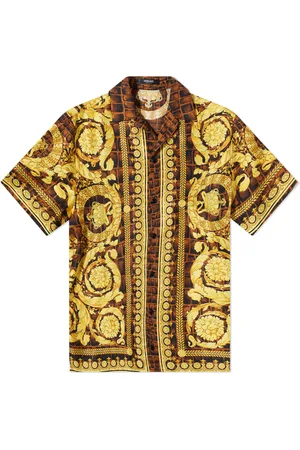 Versace Floral Silhouette Silk Shirt