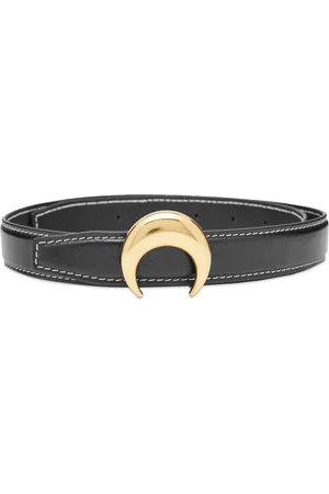 MARGARET HOWELL - Black bridle leather classic silver buckle belt