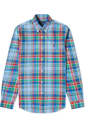 Lauren Ralph Lauren Plus Size Oversized Plaid Twill Shirt (Blue/Green  Multi) Women's Clothing - ShopStyle