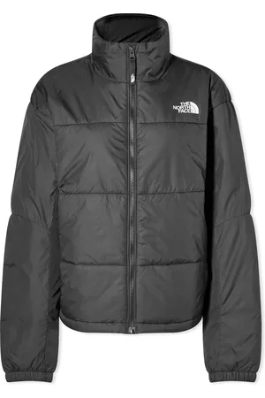 The North Face Synthetic puffer jacket in khaki and black Exclusive at ASOS