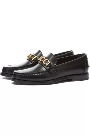 Gucci Men Designer Shoes Smooth Black Leather Classic Loafers - 121471 (GGM1538)