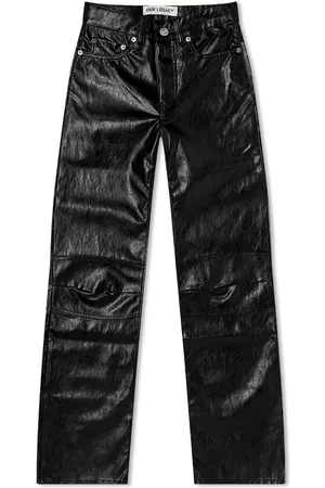 High Waisted Leather Pants Men  Lace Up Faux Leather Pants