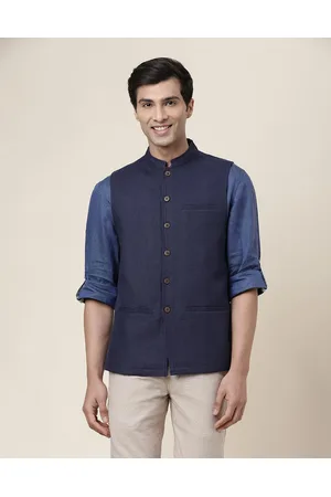 Buy Fabindia Men Blend Nehru Jacket Linen_XS at Amazon.in