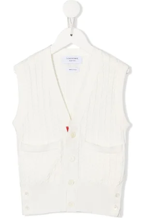 Thom Browne Cable-knit sleeveless cardigan